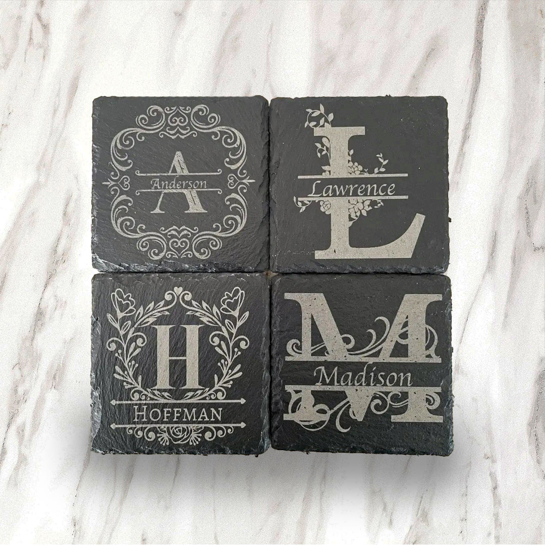 Slate Coasters - Personalized Monogram (Wholesale)