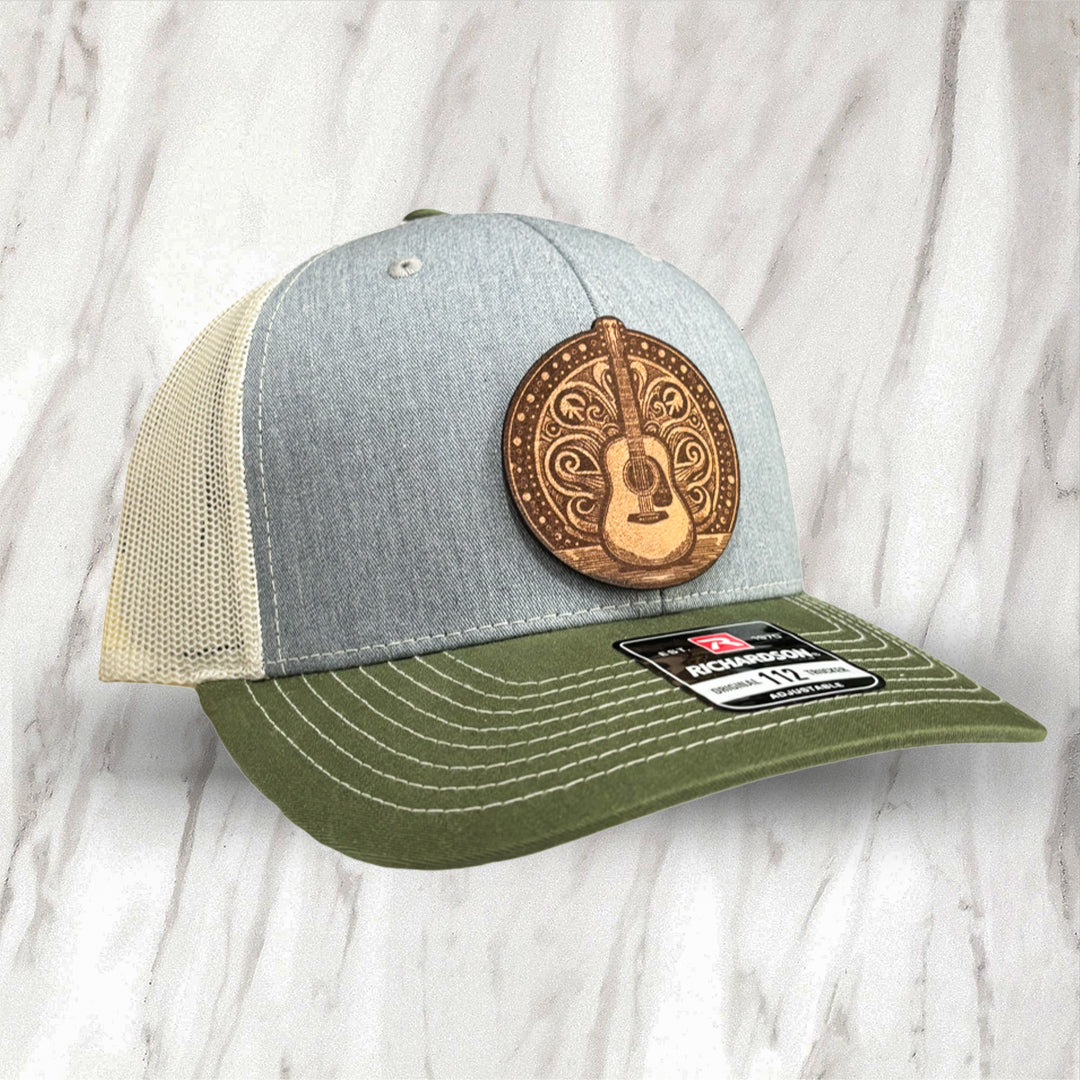 Leather Patch Hat - Tree of Life - Trucker Hat - Richardson 112  (Wholesale)