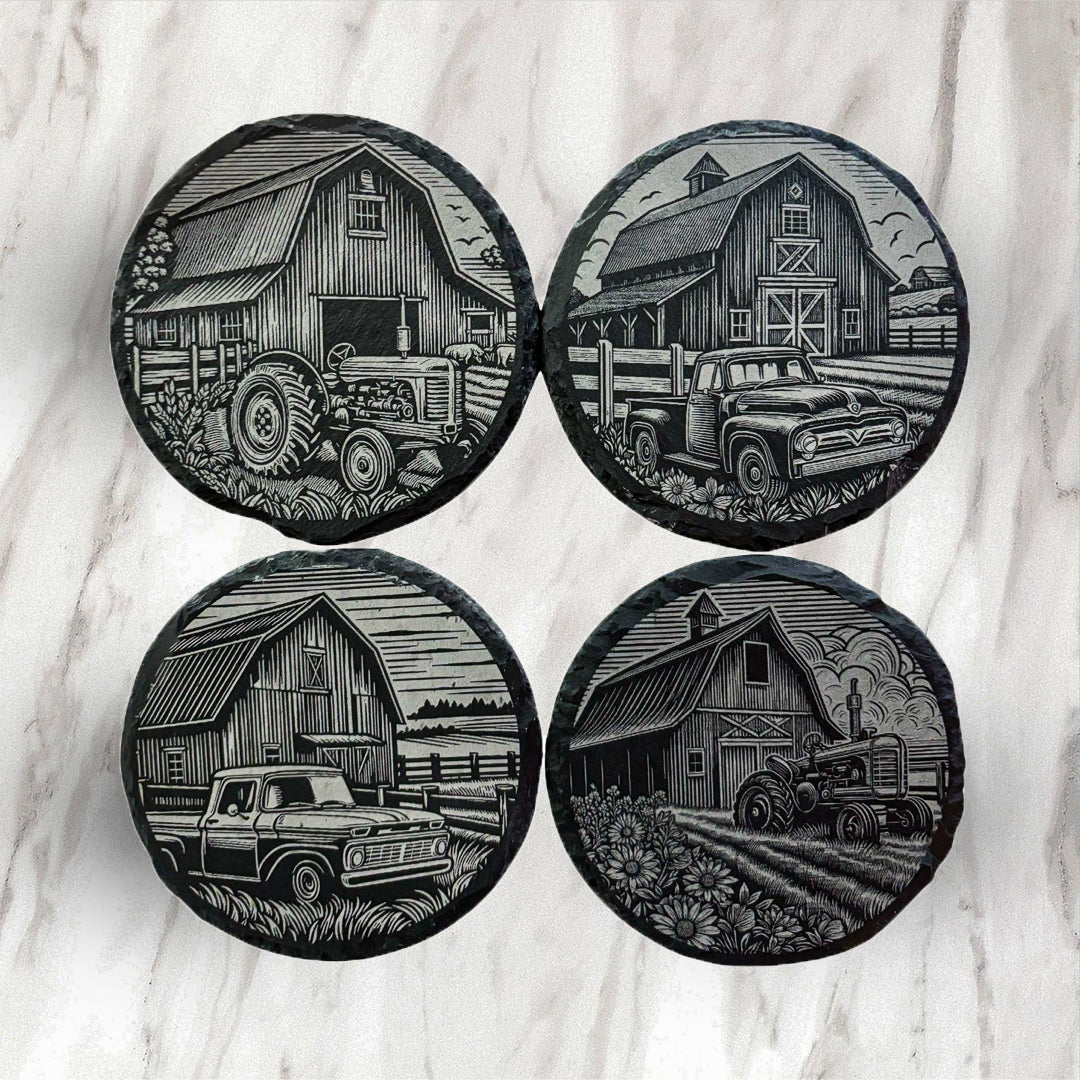 Slate Coasters - Set of 4 -  Farm House Collection (Wholesale)