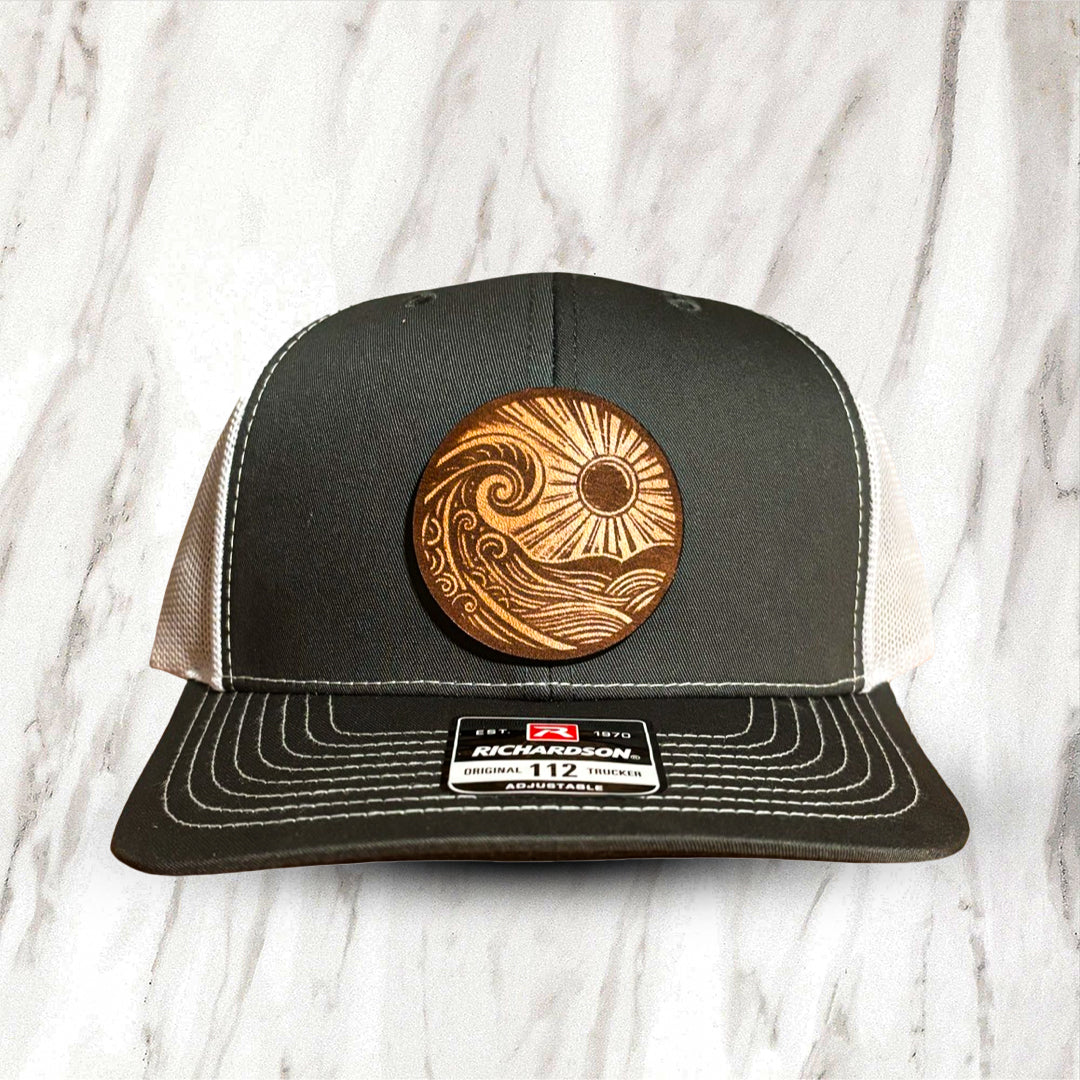 Leather Patch Hat - Beach Wave - Trucker Hat - Richardson 112  (Wholesale)