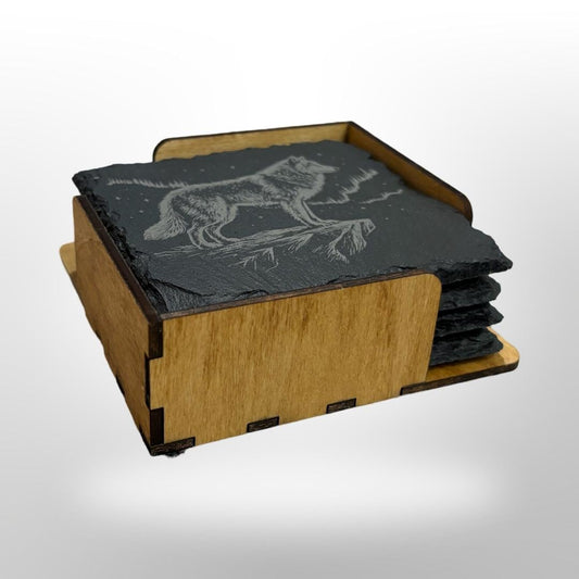 Woodland Creatures Coaster Set w/ Holder