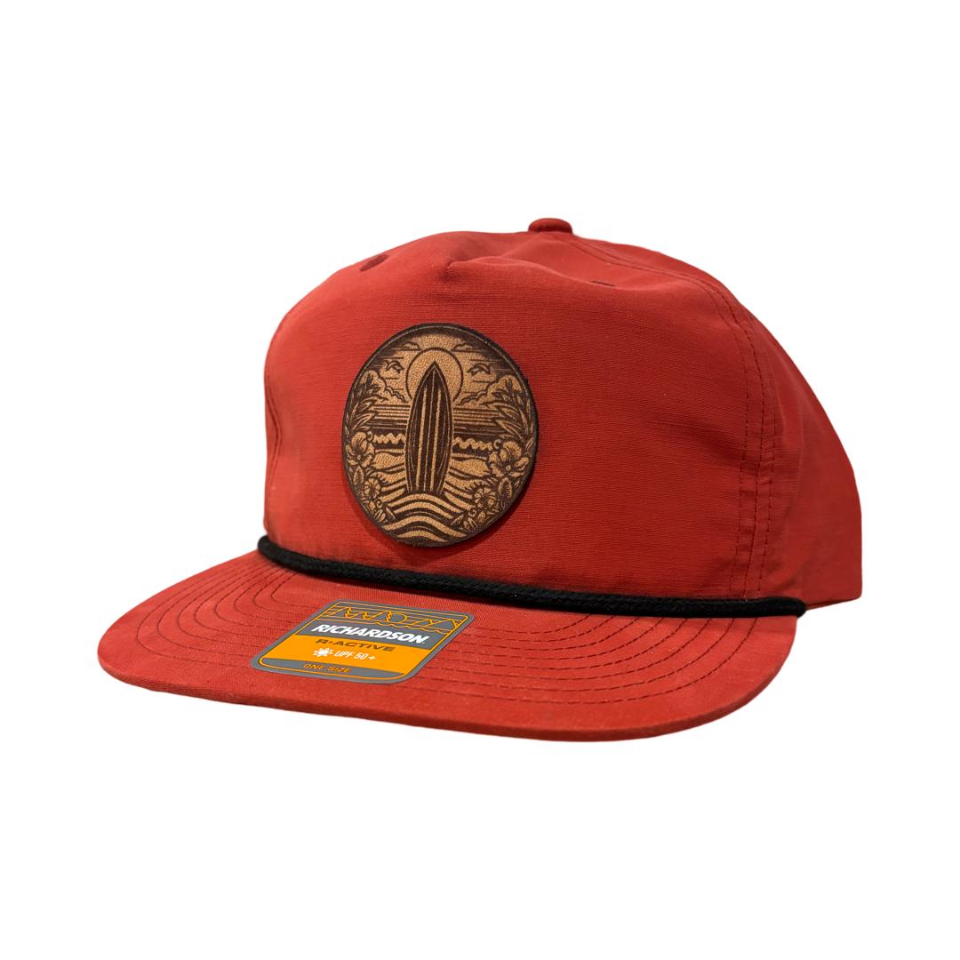 Leather Patch Hat - Surfing Cap - Beach Hat - Trucker Headwear - Richardson Rope Hat