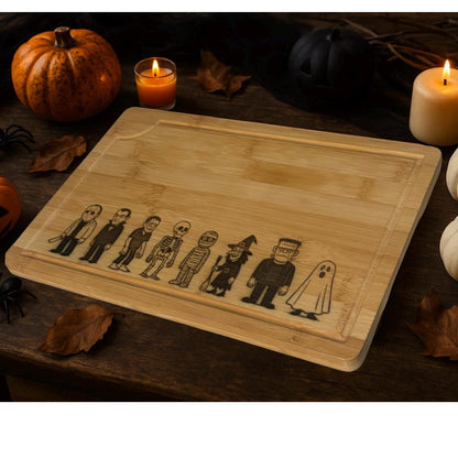 Custom Halloween Cutting Board - Halloween Decoration - Party Gift - Spooky Chopping Board - Laser Engraved