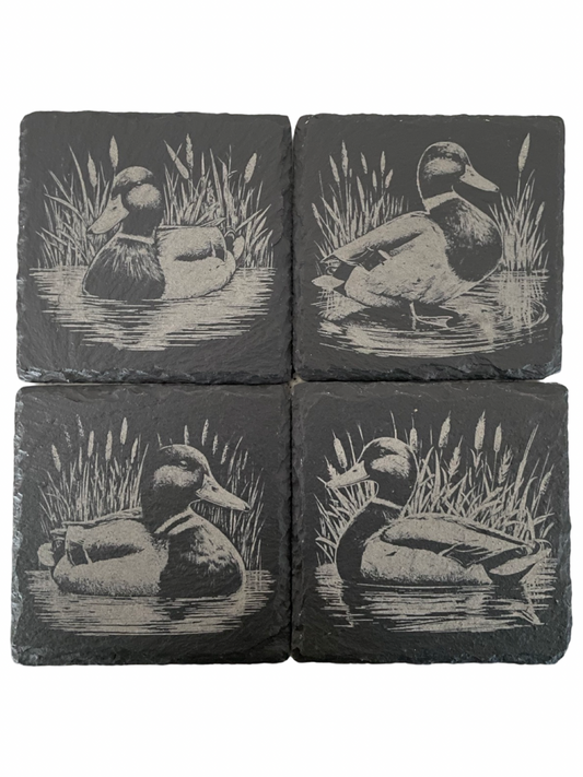 Slate Coasters - Set of 4 - Duck Collection