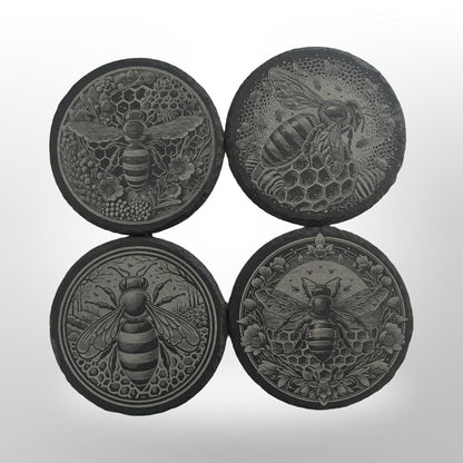 Honey Bee Slate Coasters - Bee Art - House Warming Gift - Wedding Gift - Bee Lover Gift - Birthday Gift - Kitchen Decor - Bar Decoration