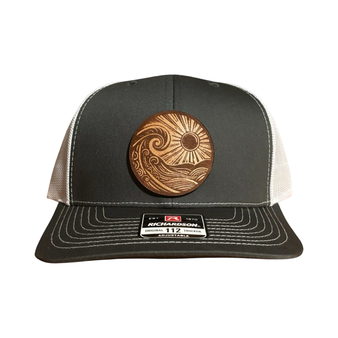 Leather Patch Hat - Beach Wave - Trucker Hat - Richardson 112