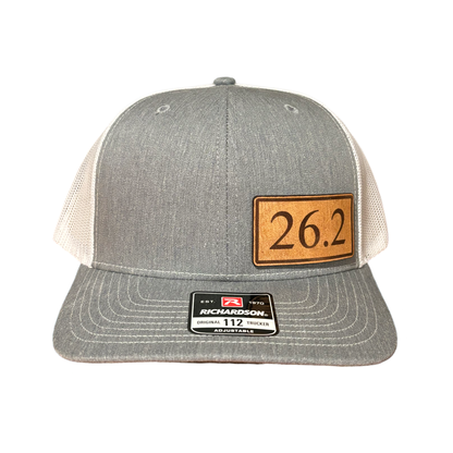 Leather Patch Hat - Running Hat - 26.2 - Trucker Hat - Richardson 112