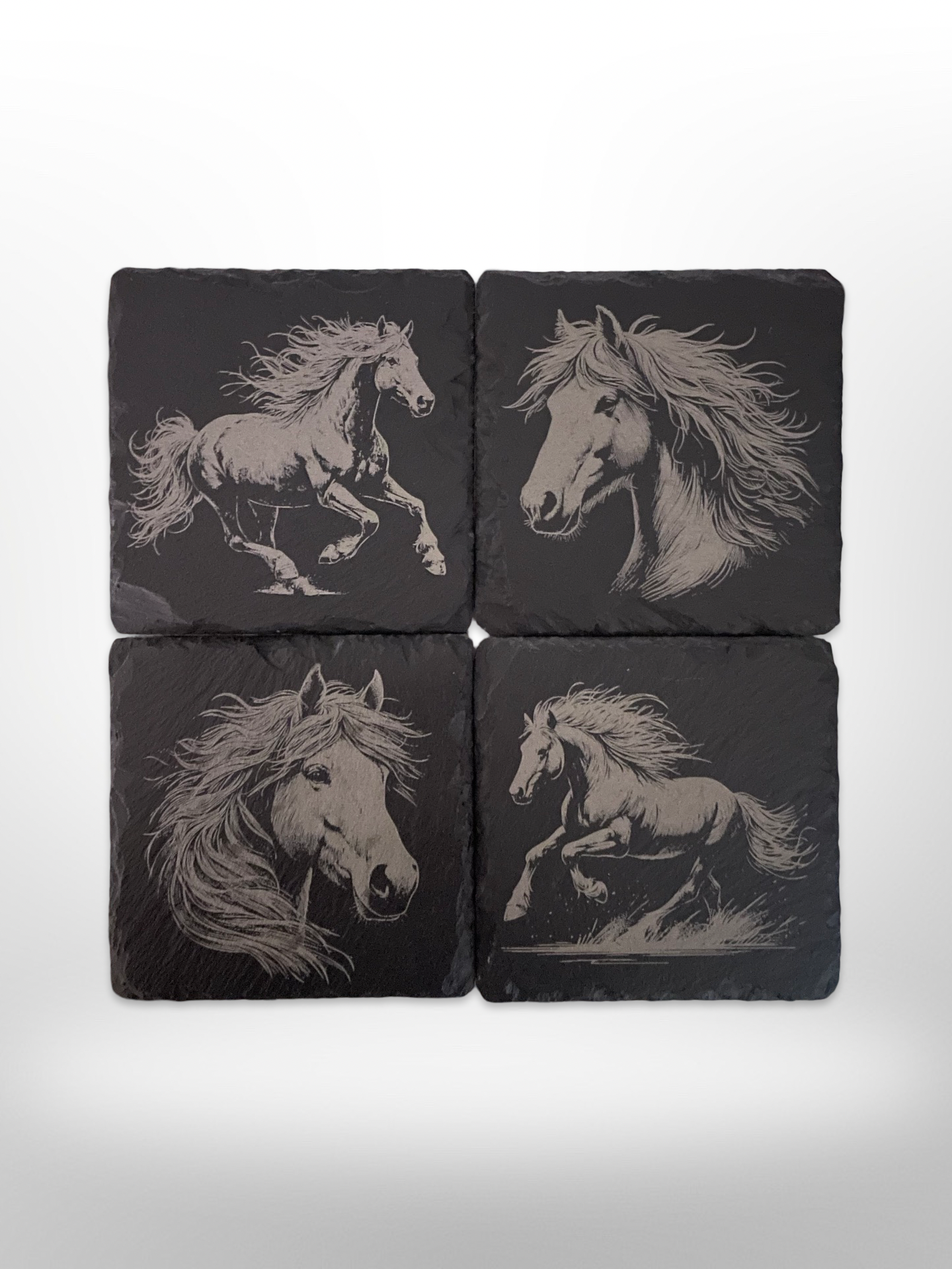 Slate Coasters - Set of 4 - Horse Collection