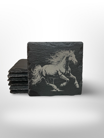 Slate Coasters - Set of 4 - Horse Collection