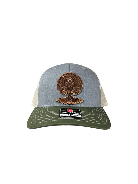 Leather Patch Hat - Tree of Life - Trucker Hat - Richardson 112