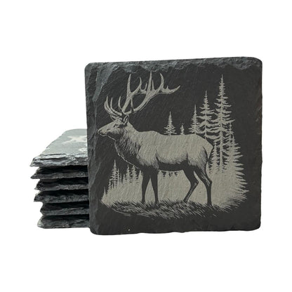 Woodland Creatures Coaster Set w/ Holder