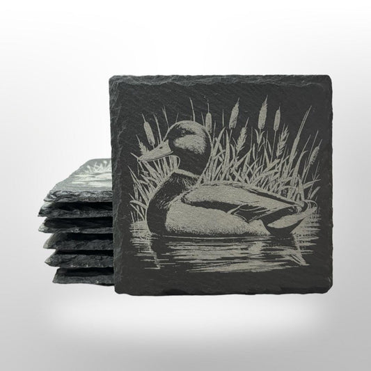 Mallard Duck Slate Coaster Set - Wedding Gift - House Warming Gift - Realtor Gift - Duck Gift - Duck Hunter - Waterfowl