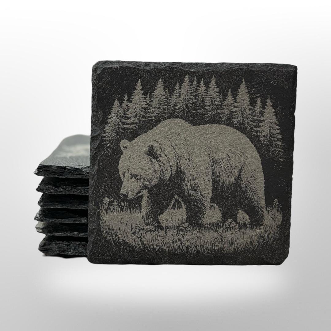 Woodland Creatures Coaster Set w/ Holder