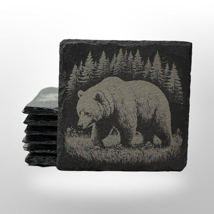 Woodland Creatures Coaster Set w/ Holder