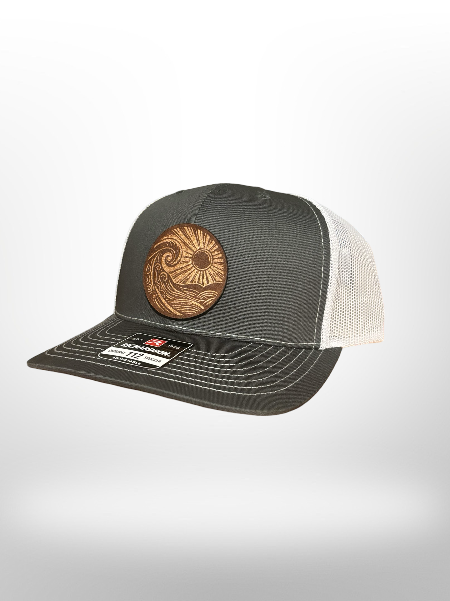 Leather Patch Hat - Beach Wave - Trucker Hat - Richardson 112