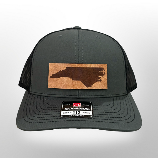 Leather Patch Hat - North Carolina Hat - Trucker Hat - Richardson 112