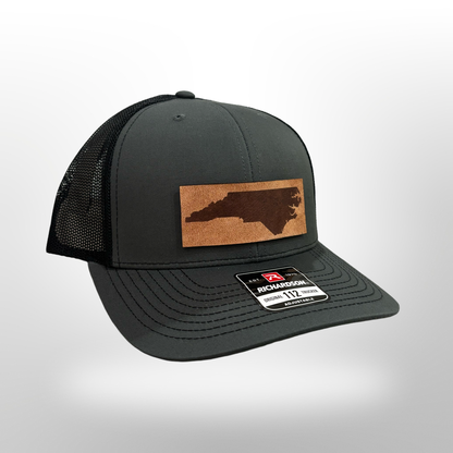 Leather Patch Hat - North Carolina Hat - Trucker Hat - Richardson 112