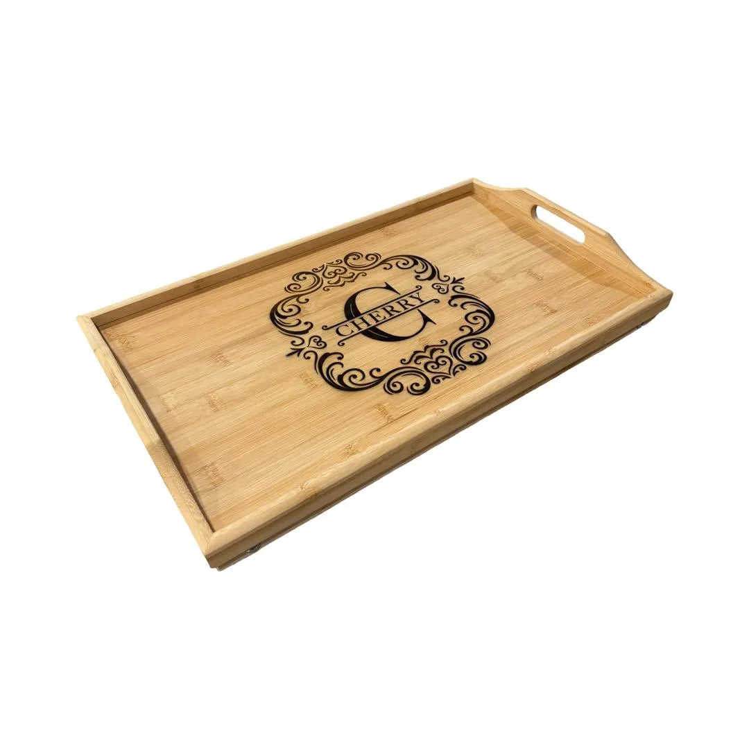 Personalized Serving Tray w/ Foldable Legs, TV Tray, Breakfast Bed Tray, Wedding Gift, House Warming Gift, Realtor Gift, Charcuterie Board