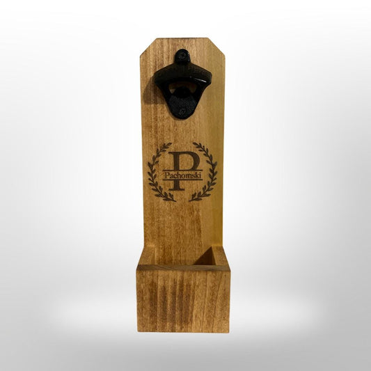 Wall Mounted Bottle Opener - Personalized Monogram - Wedding Gift - Groomsmen Gift - Birthday Gift - House Warming Gift