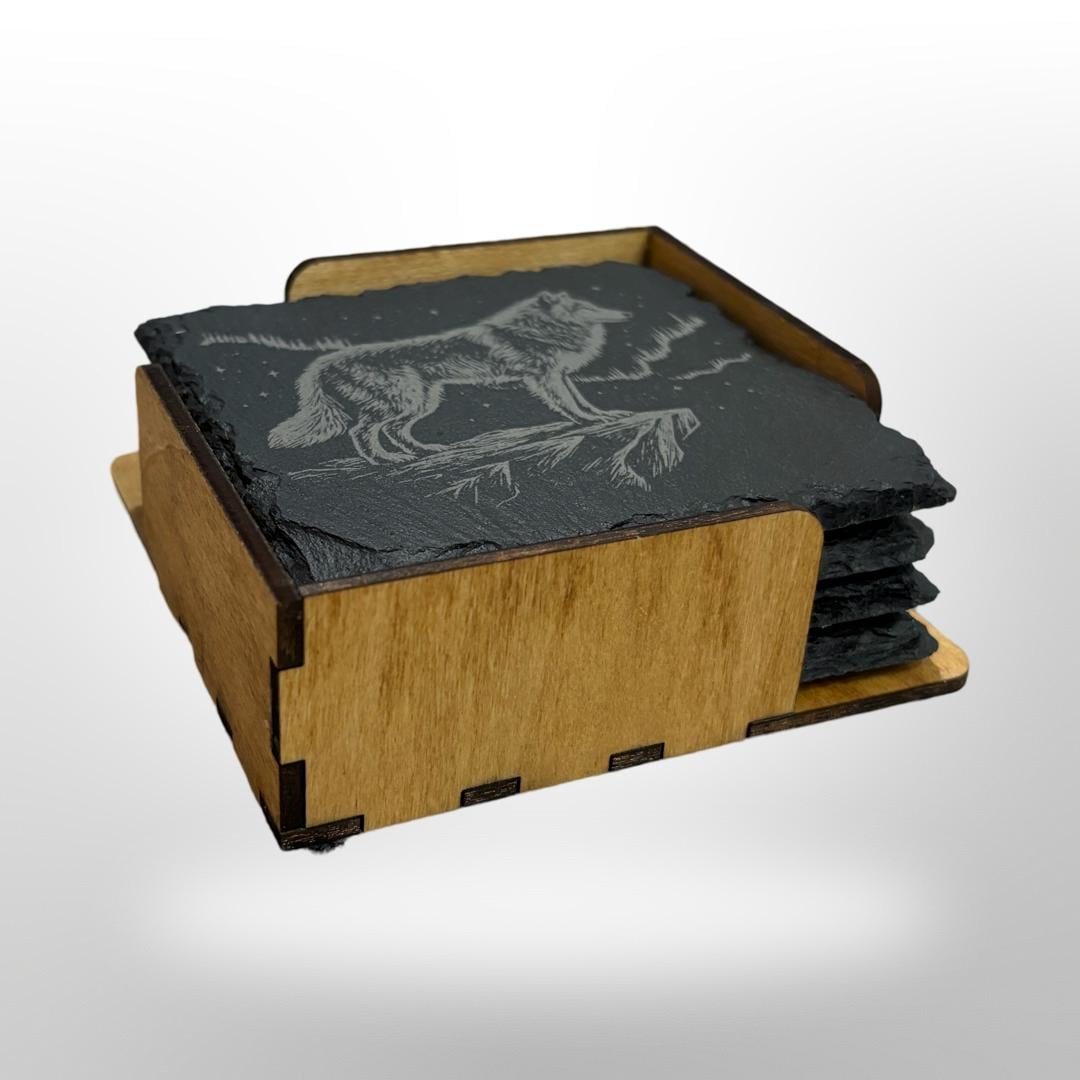 Woodland Creatures Coaster Set w/ Holder