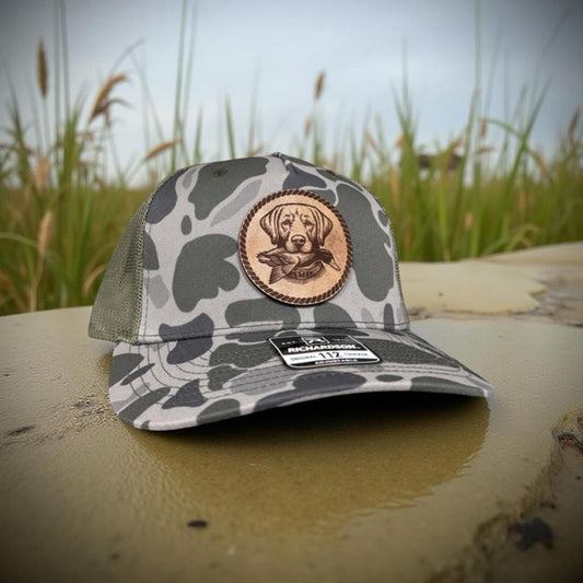 Leather Patch Hat - Duck Hunting - Trucker Hat - Richardson 112 - Outdoors Gift -