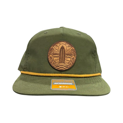 Leather Patch Hat - Surfing Cap - Beach Hat - Trucker Headwear - Richardson Rope Hat