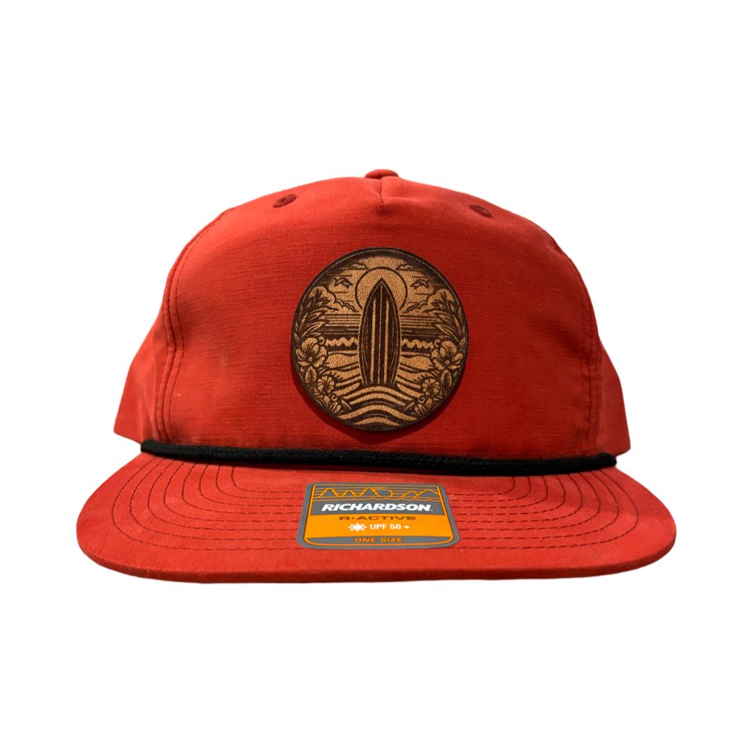 Leather Patch Hat - Surfing Cap - Beach Hat - Trucker Headwear - Richardson Rope Hat