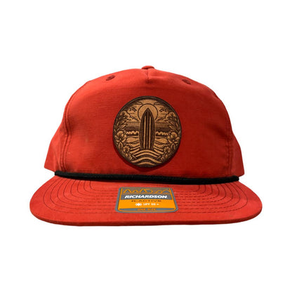 Leather Patch Hat - Surfing Cap - Beach Hat - Trucker Headwear - Richardson Rope Hat