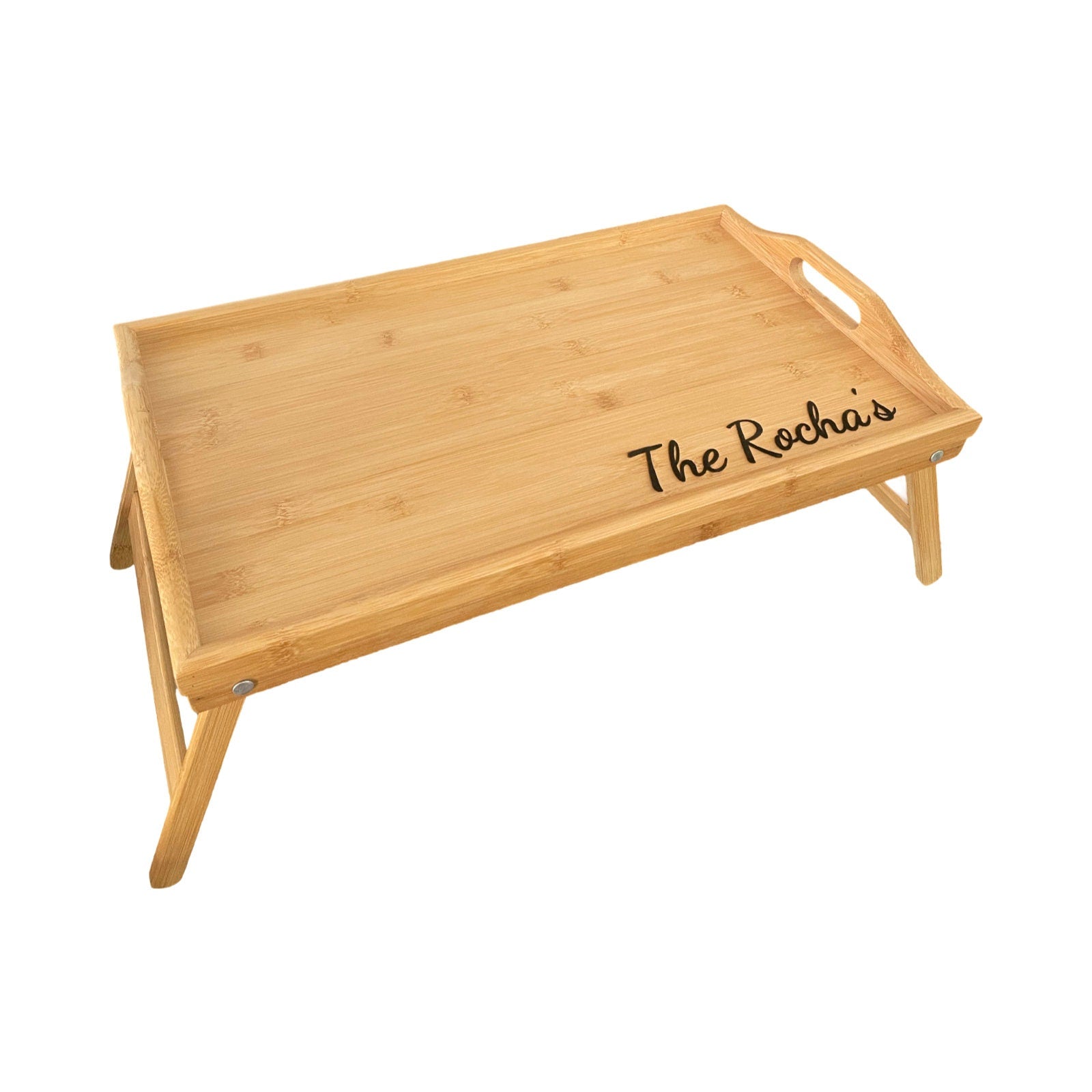 Custom Engraved Serving Tray w/ Foldable Legs - Personalized