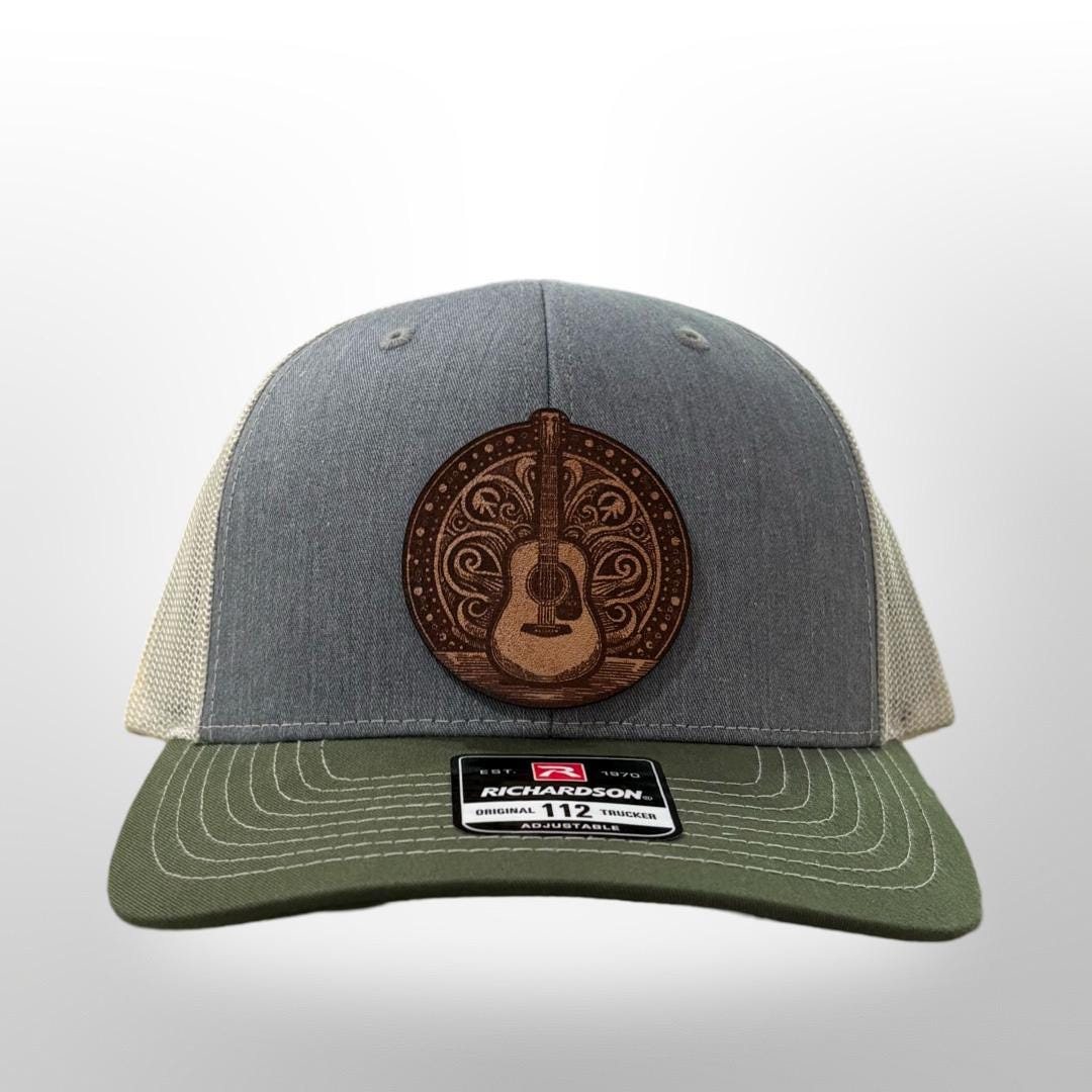 Acoustic Guitar Leather Patch Hat – Richardson 112 Trucker Hat