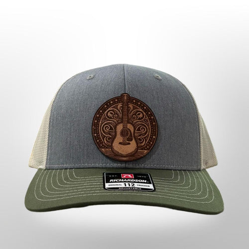 Acoustic Guitar Leather Patch Hat – Richardson 112 Trucker Hat
