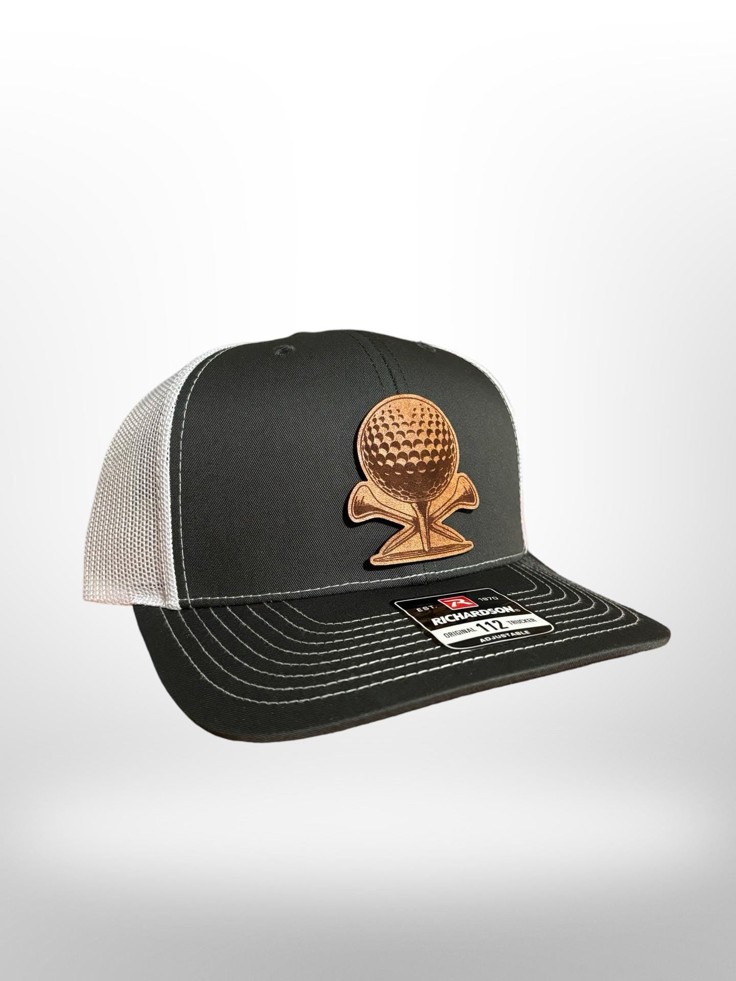 Golf & Tee Leather Patch Hat - Richardson 112 Trucker Hat