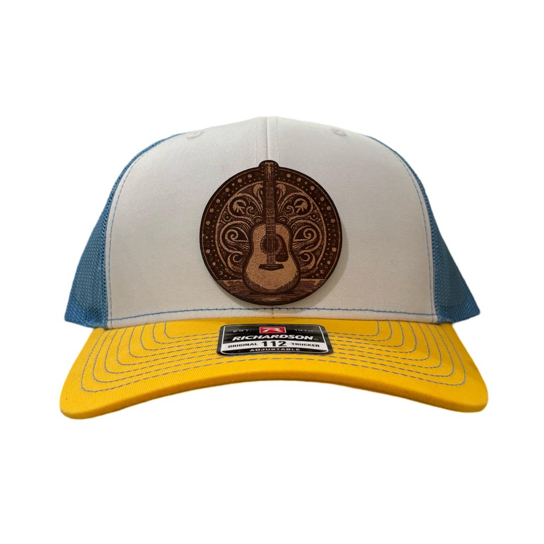 Acoustic Guitar Leather Patch Hat – Richardson 112 Trucker Hat