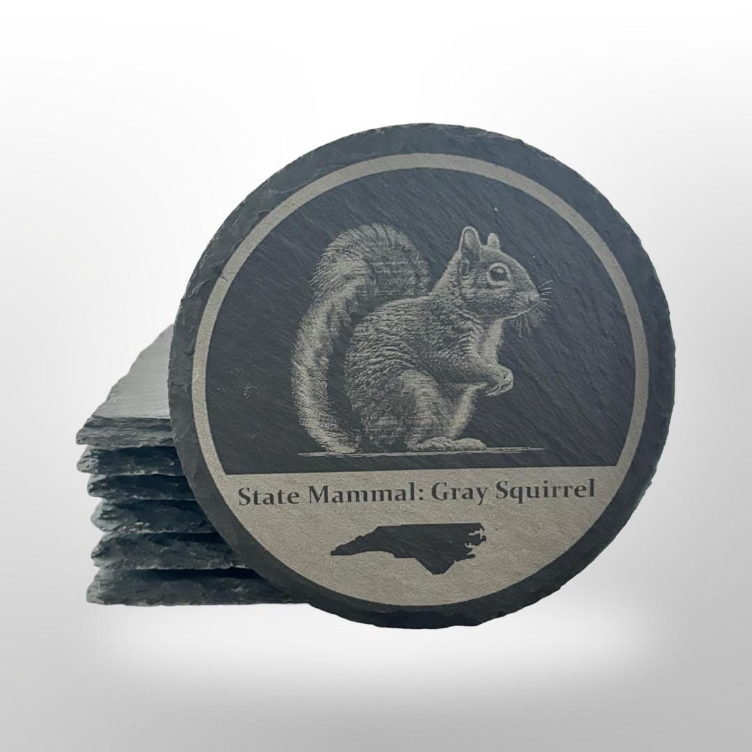 North Carolina State Symbols Coaster Set w/ Holder