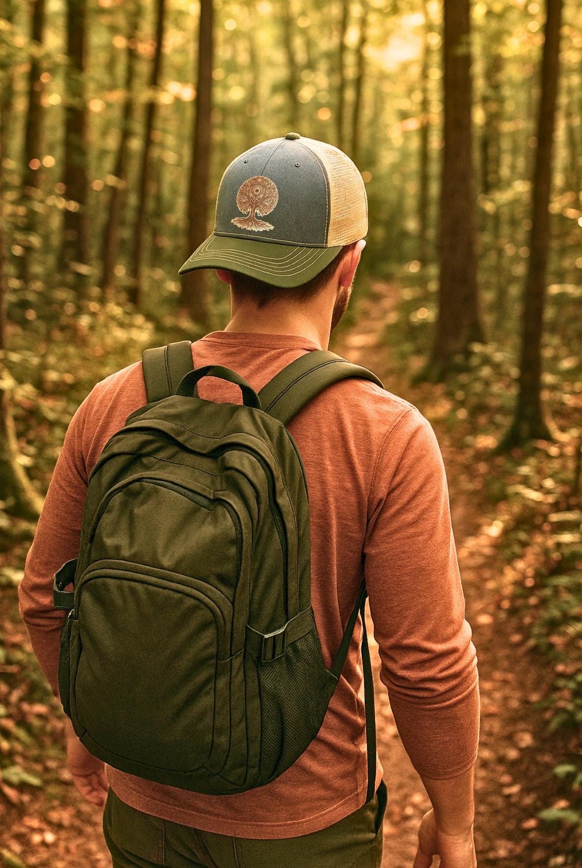 Tree of Life Leather Patch Trucker Hat - Richardson 112 Trucker Cap