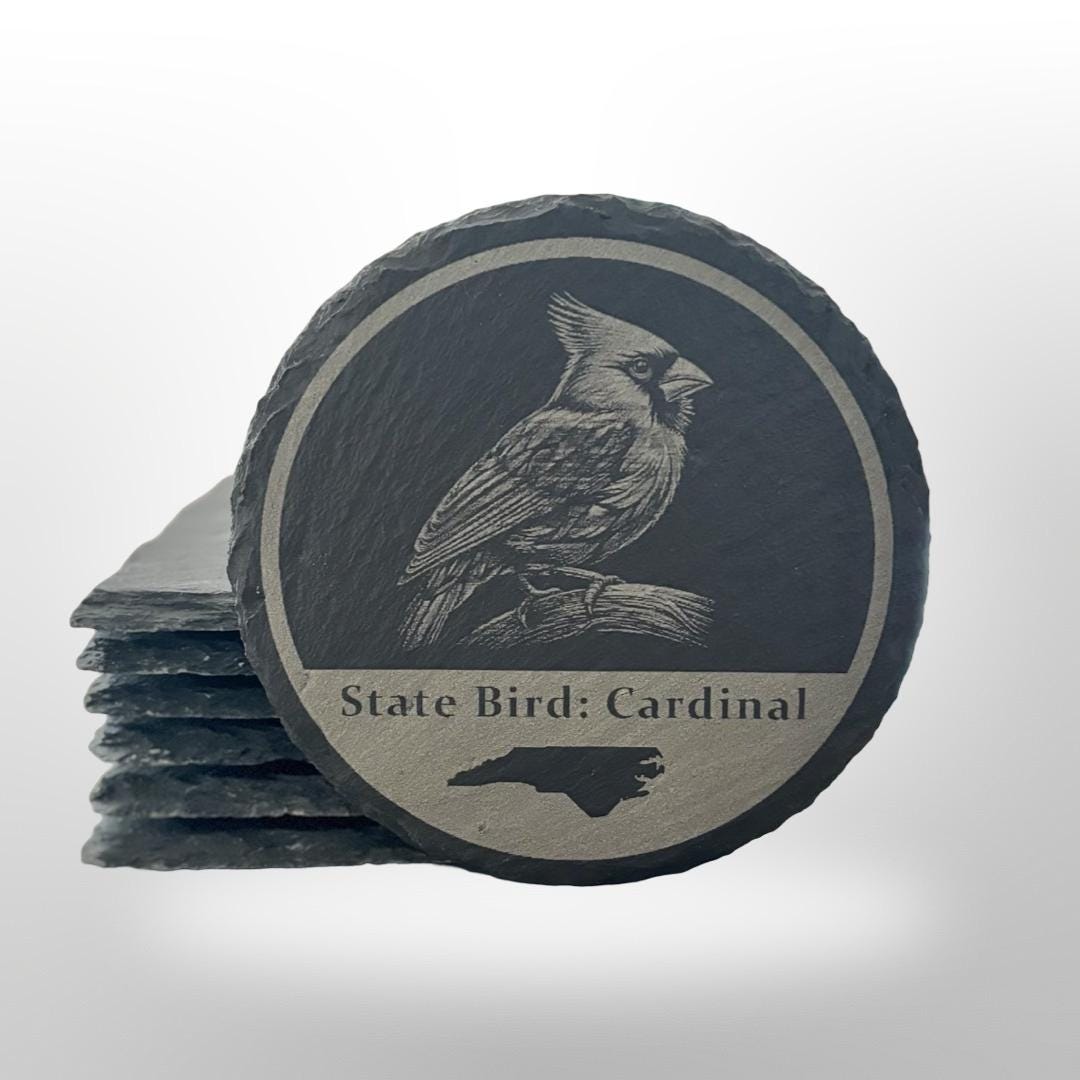 North Carolina State Symbols Coaster Set w/ Holder