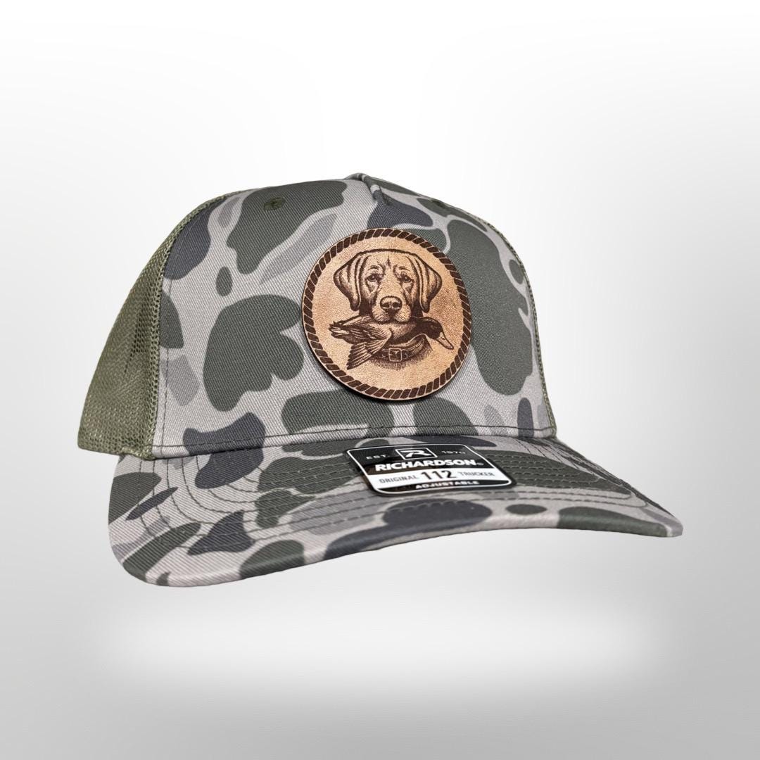 Duck Hunting Leather Patch Hat - Richardson 112 Trucker Hat