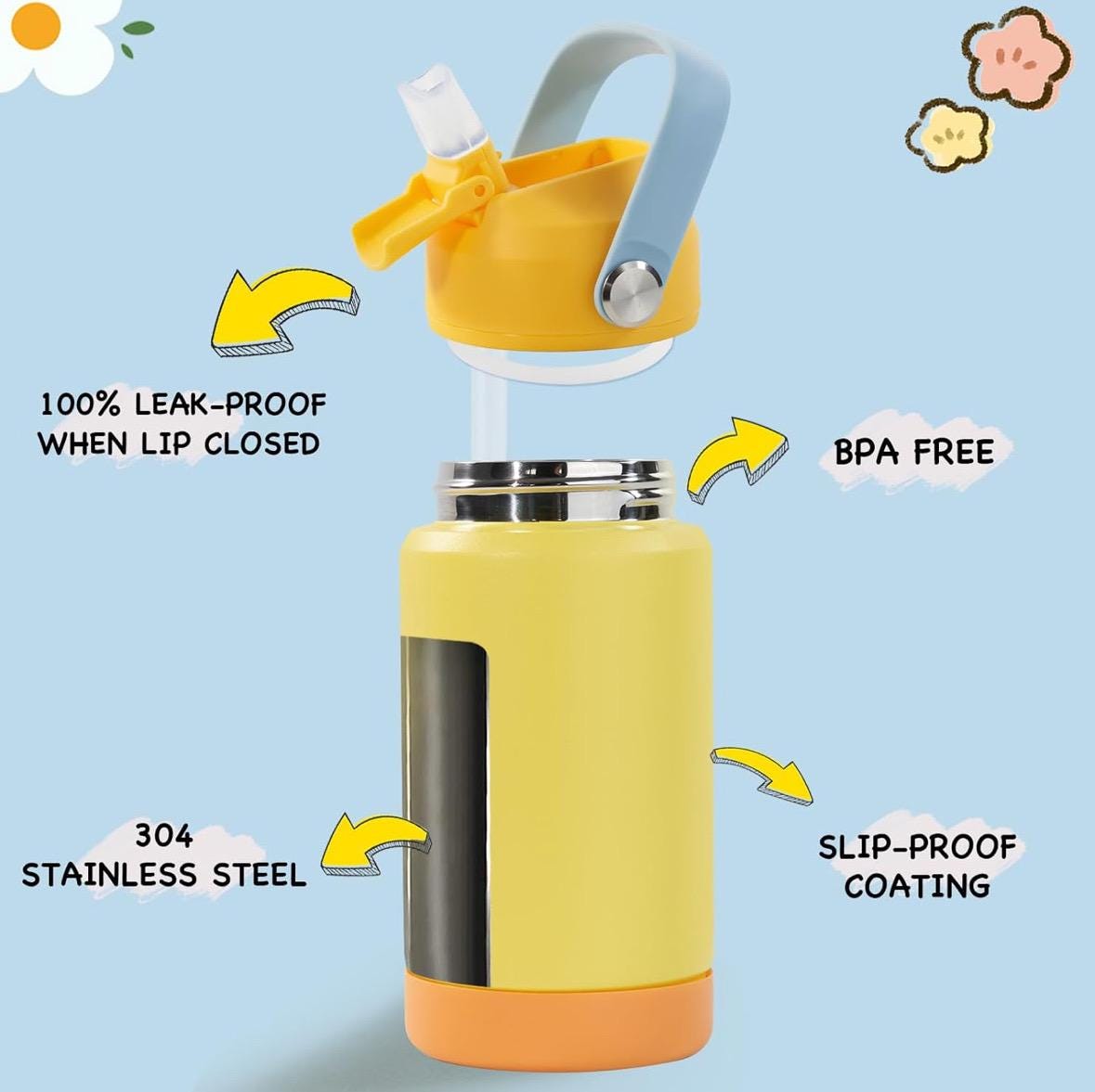 Personalized Kids Water Bottle - BHR Logo - 12oz