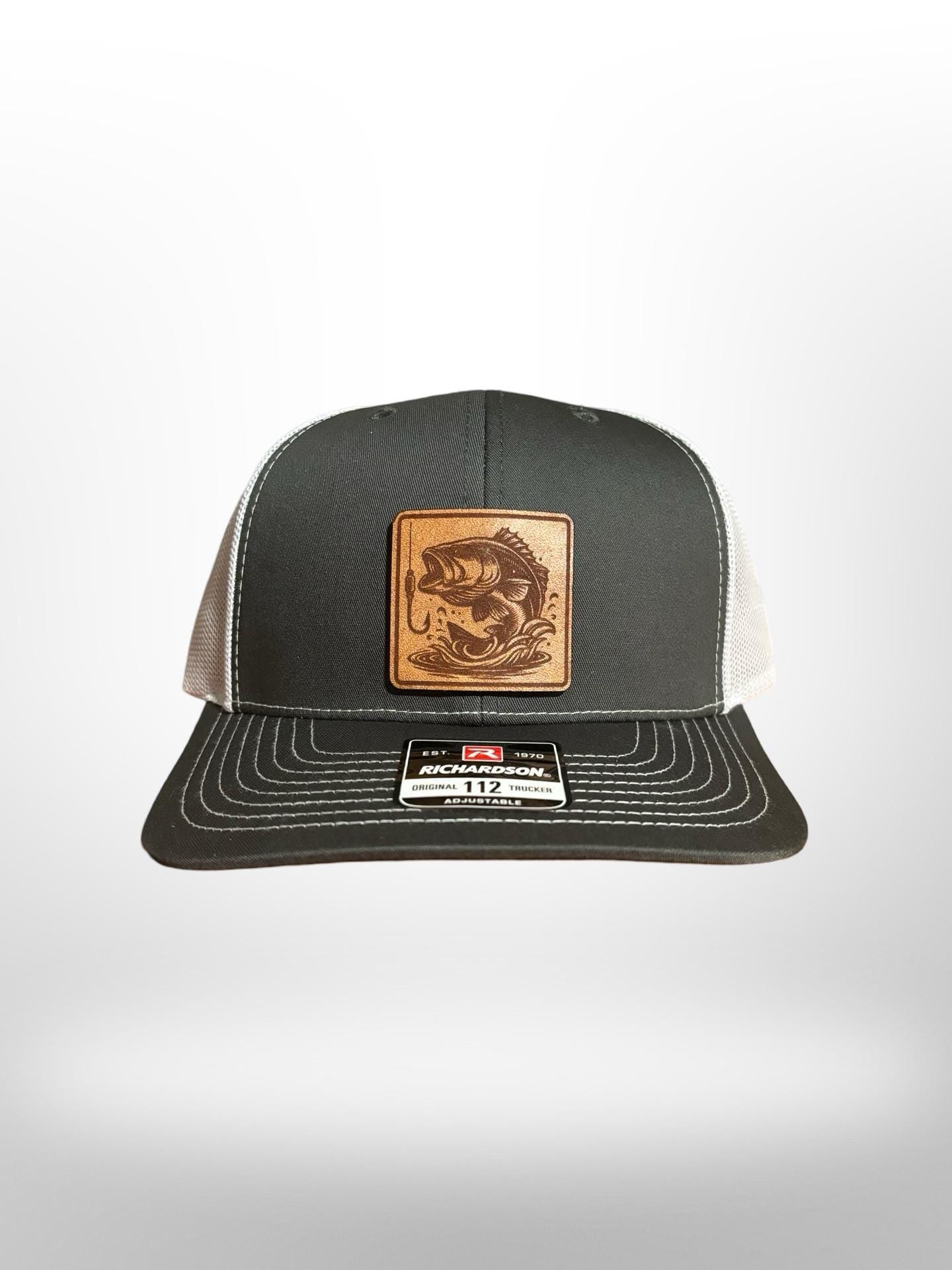 Bass Fish Leather Patch Hat – Richardson 112 Trucker Hat