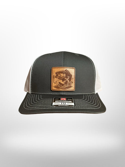 Bass Fish Leather Patch Hat – Richardson 112 Trucker Hat