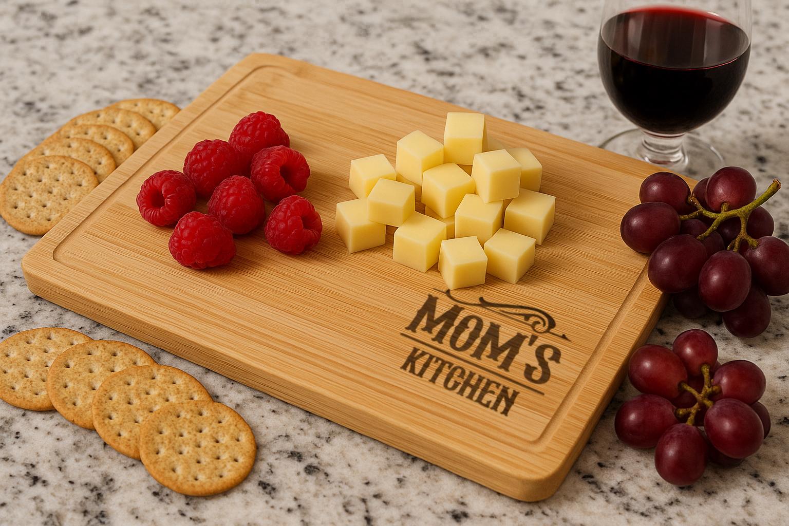 Custom Mom's Kitchen Bamboo Cutting Board