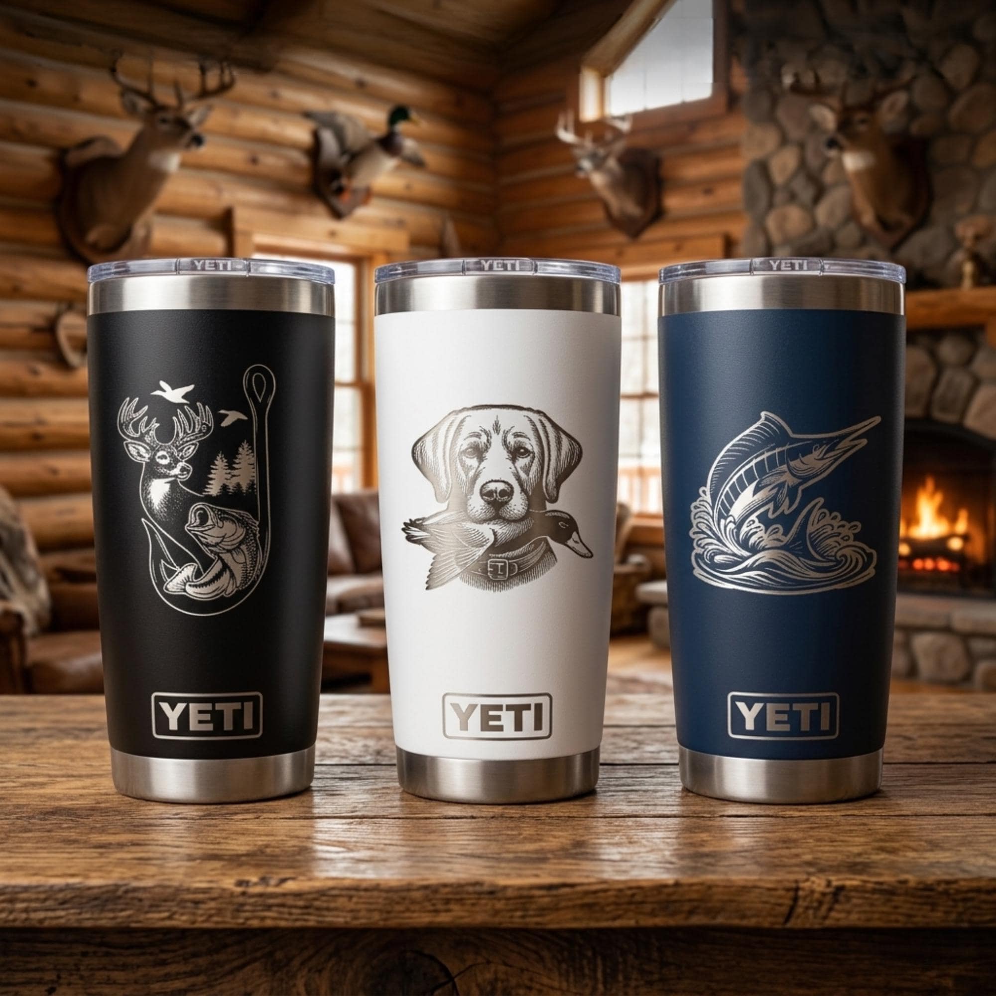 Yeti Rambler - Hunting & Fishing Designs - Personalized 20oz Cup - Fathers Day Gift - Outdoorsmen Gift - Groomsmen Gift