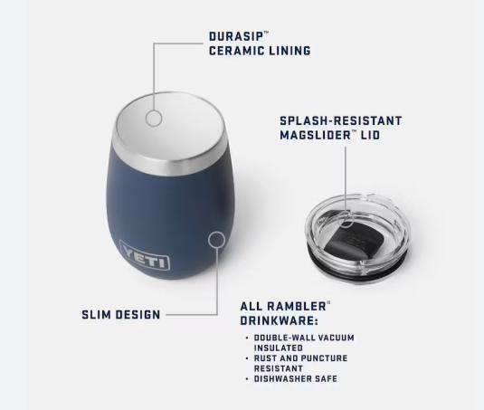 Custom Yeti Wine Tumbler 10oz | Engraved Personalized Wine Cup | Custom Name, Logo, or Design Gift